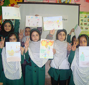 خمام - اعلام همبستگی دانش‌آموزان مجتمع سردار جنگل و خاتم با کودکان فلسطینی