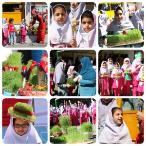 خمام - جشنواره سبزه توسط دانش‌آموزان دختر و پسر یاس‌ نو و یاس نوین برگزار شد