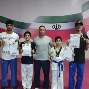خمام - ۴ مدال رنگارنگ تکواندوکاران خمامی در مسابقات پومسه شهرستان رشت