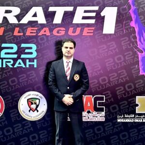 خمام - قضاوت علیرضا نوروزی در رقابت‌های لیگ کاراته‌وان جوانان جهان