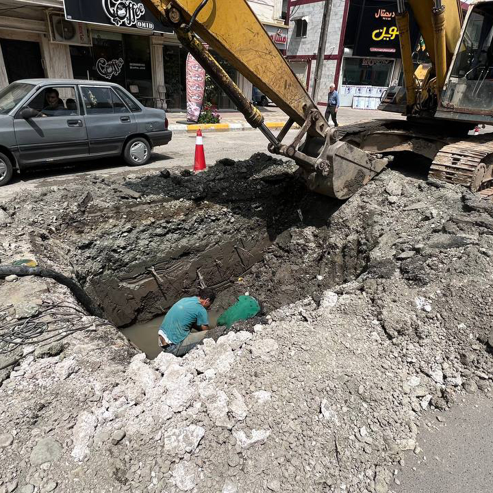 حفاری بدون مجوز در خیابان تختی متوقف شد